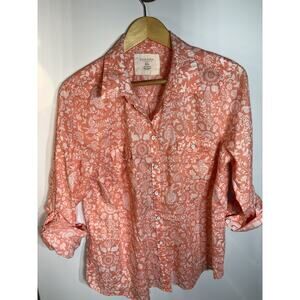 Sonoma Lifestyle Women’s Button down Coral Paisley Floral Print Size Xl